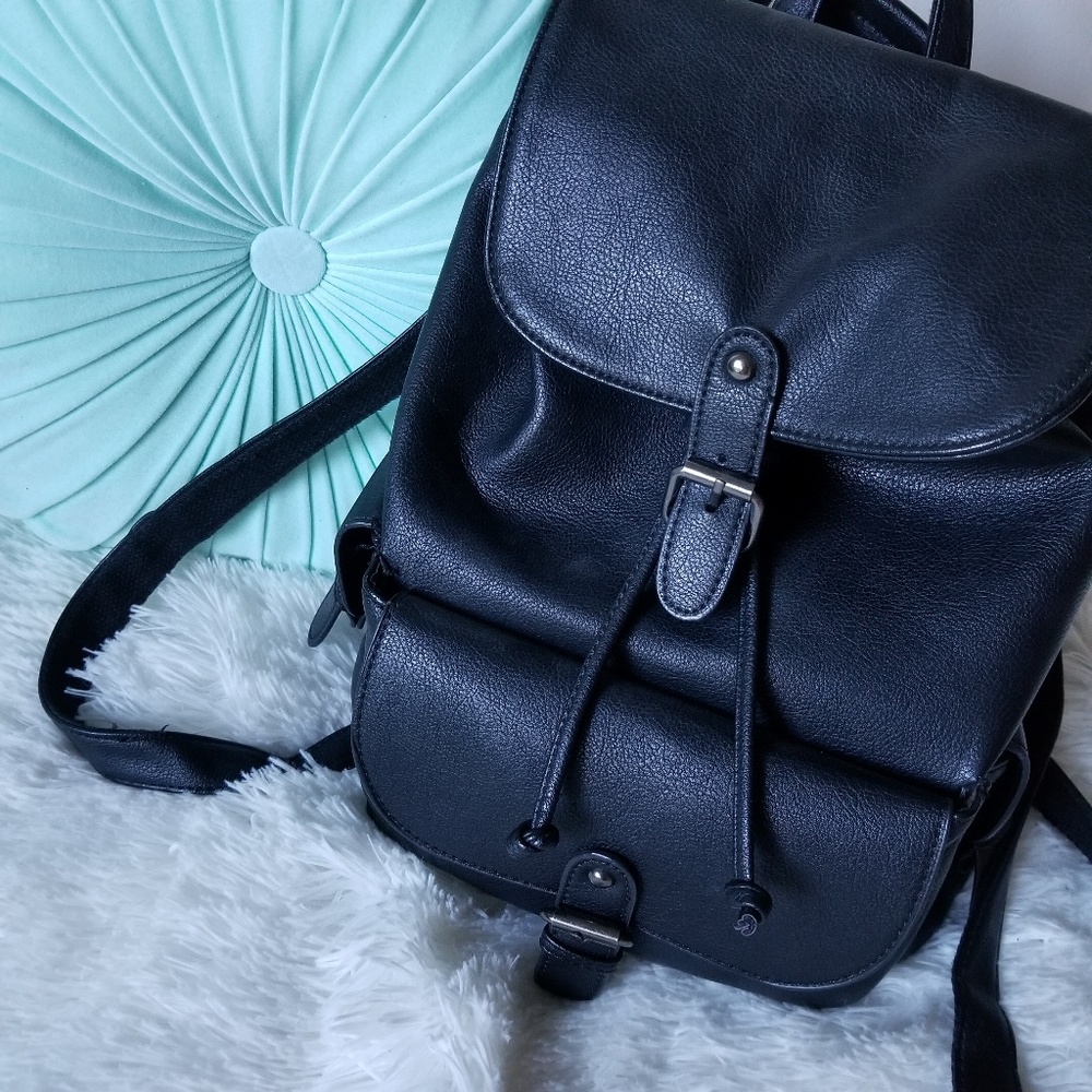 Faux leather backpack